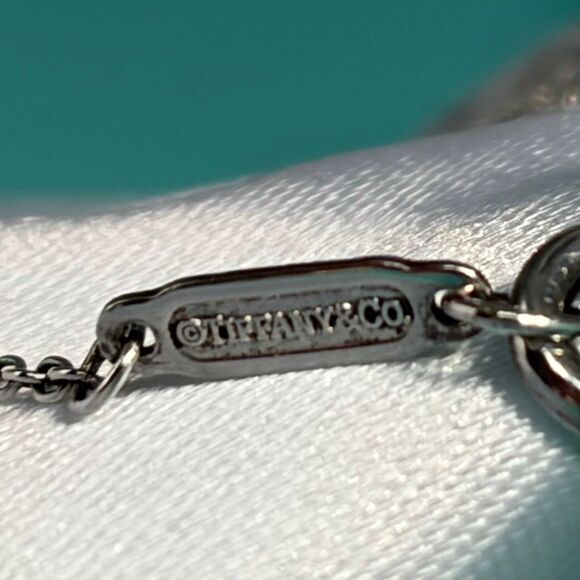 Tiffany & Co Retired Notes Collection Silver I Love You Script Heart Pendant 18” - Picture 9 of 16